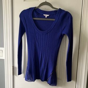 Candie's Vibrant Blue Ribbed Knit Top